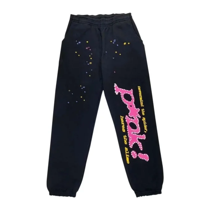 Sp5der-Pink-Sweatpants-‘Black